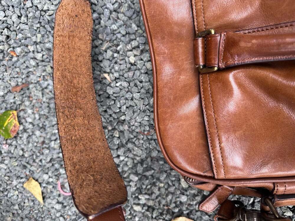 Coach Bleecker Leather Slim Briefcase Tan Laptop Bag - Picture 9 of 10